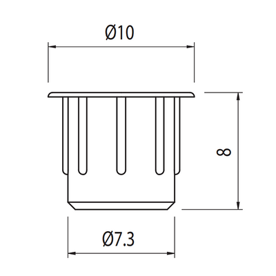 60-508-0 MODULAR SOLUTIONS ALUMINUM  CAP<BR>8MM DIAMETER GRAY